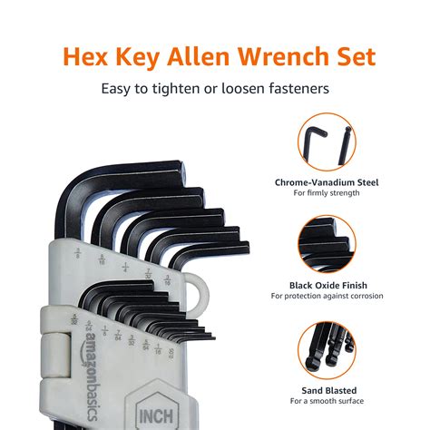 Buy Amazon Basics Hex Key Allen Wrench Set With Ball End Set Of 26