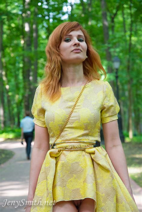 Free Gallery Jeny Smith Public Flashing In Yellow Dress Sexy Jeny Smith Model Exhibitionist
