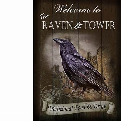 Raven Pub English Sign Tower Signs
