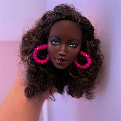 Ooak Barbie Black Head Only Custom Repaint Art Doll Etsy