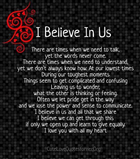 It takes two to tango like it takes both sides to keep an healthy relationship going, without both sides involve in trying to work things out, then it's a dead end. troubled relationship cards poem I believe in us ...