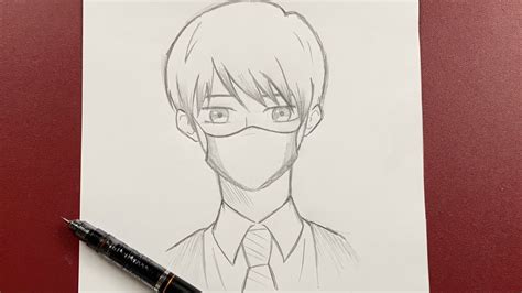 Cool Anime Boy With Mask Drawing