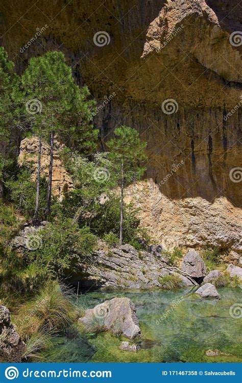 Landscape On The River Near Beceite Village Stock Photo Image Of
