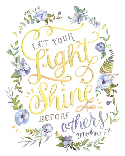 Let Your Light Shine Before Others Bible Verse Print Etsy
