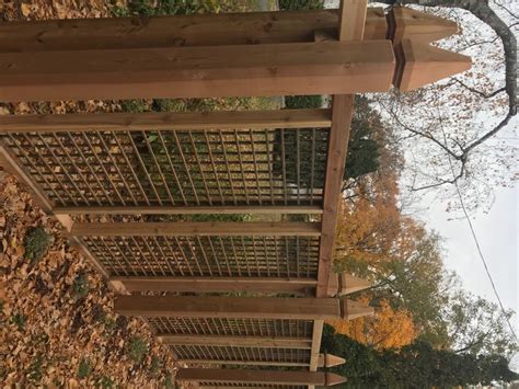 This trellis comes in two pieces. Just installed! This custom metal trellis fence was ...