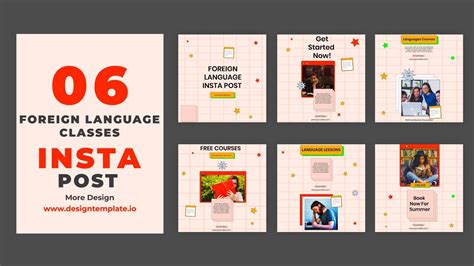 Download Foreign Language Classes Instagram Post After Effects Template