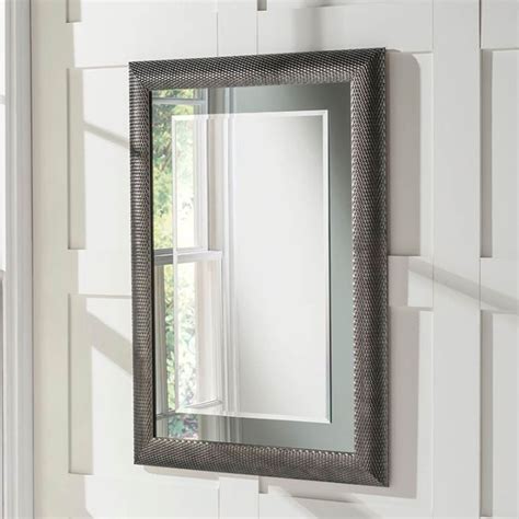 Dimple Effect Grey Laca Rectangular Wall Mirror Homesdirect365
