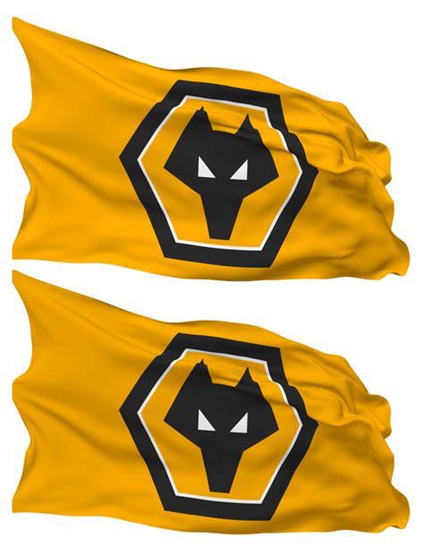 Wolverhampton Wanderers Football Club Flag Waves Isolated In Plain And