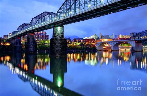 Chattanooga Skyline And The Walnut Street Bridge Photograph By Denis