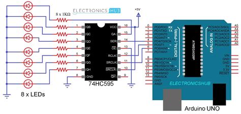 How To Use 74hc595 Shift Register With Arduino Power