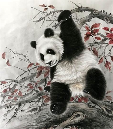 Chinese Panda Painting 4502012 66cm X 66cm26〃 X 26〃