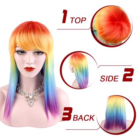 Alileader Wholesale Cheap Rainbow Hair Cosplay Party Wigs Buy Party Wig Wig Party Cheap Party