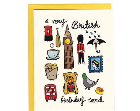 A Very British Birthday Card Etsy