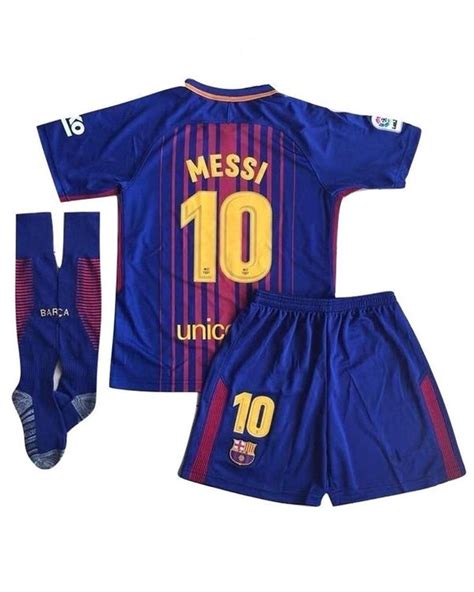 35 Barcelona Messi Jersey And Shorts Full Set For 7 To 12 Years Old For