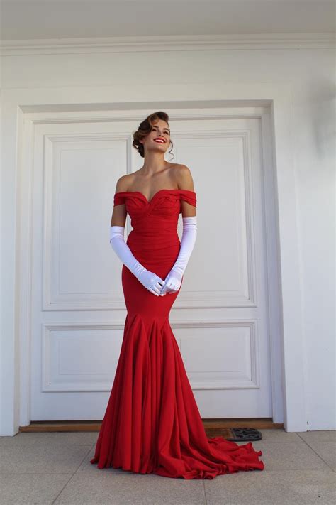 Miss World And Miss South Africa Rolene Strauss In A Red Evening Gown