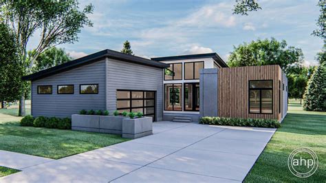 1 Story Modern House Plan Valley Creek In 2020 Contemporary House