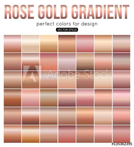 Rose gold is a relatively new color. Rose gold gradient perfect colors for design. Vector ...