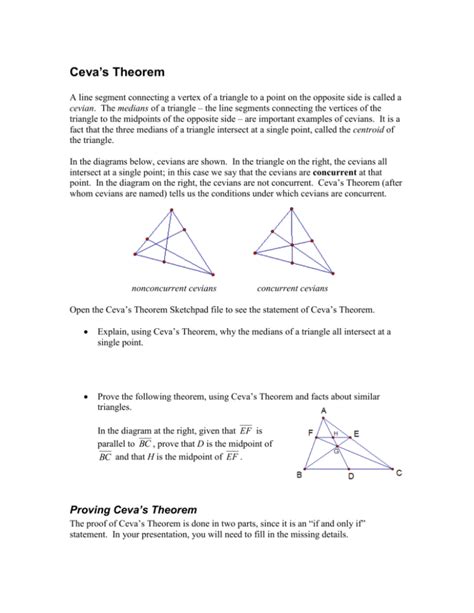 Ceva`s Theorem My Webspace Files