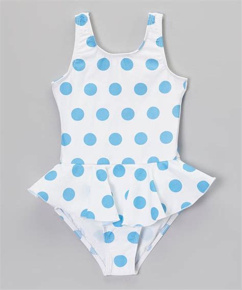 Take A Look At This Blue And White Polka Dot Swimdress Girls On Zulily