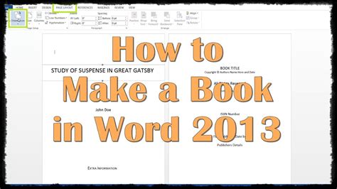 ➡ we will tell you which factors to pay attention to when you do some writings, e.g. How to Make a Book in Word 2013 - YouTube