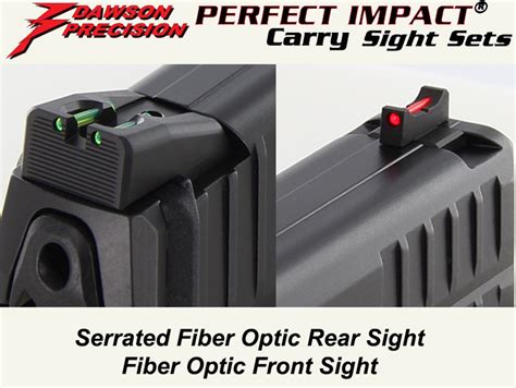 Sight Set For Heckler And Koch Vp9 Pistols Fixed Carry Fiber Optic