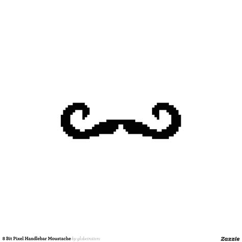 8 Bit Pixel Handlebar Moustache Zazzle