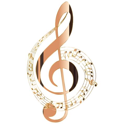 Shiny Copper Musical Notes Typography No Background Free Svg