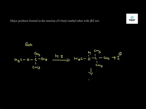 Major Products Formed In The Reaction Of T Butyl Methyl Ether With Hi