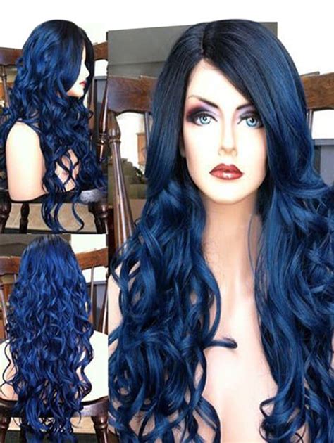 Long Side Parting Colormix Wavy Party Synthetic Wig Synthetic Wigs