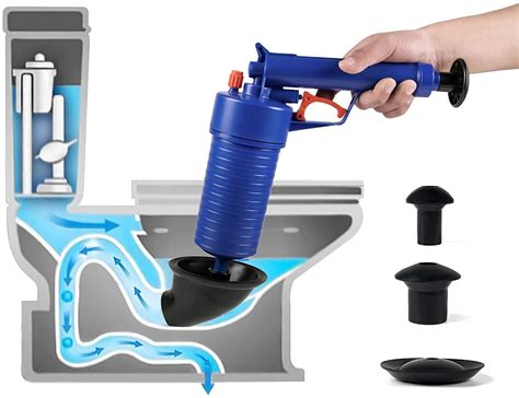 kresal air drain blaster pump for toilets bathroom kitchen cleaner gun plunger opener clogged