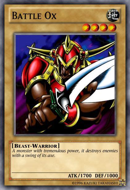 Battle Ox By Yugiohfreakster On Deviantart Yugioh Monster Cards