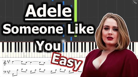 Adele Someone Like You Easy Piano Tutorial Synthesia Sheet