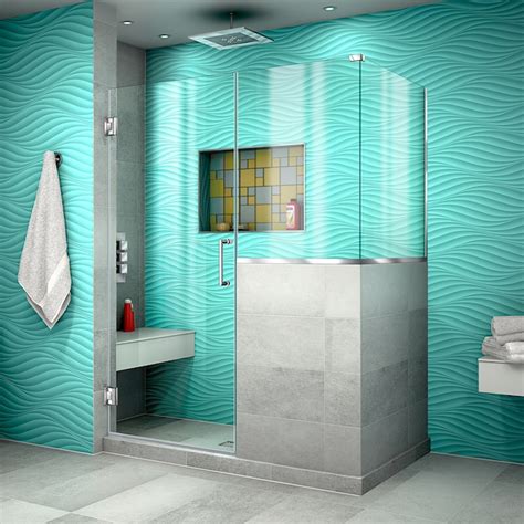Dreamline Unidoor Plus Chrome 48 In X 72 In Frameless Hinged Shower Door In The Shower Doors