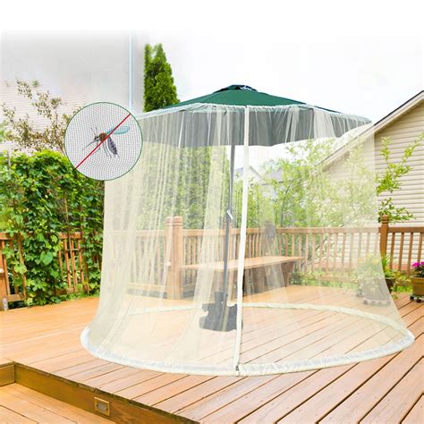 Topchances 10 11ft Patio Umbrella Mosquito Netting With Zipper Door