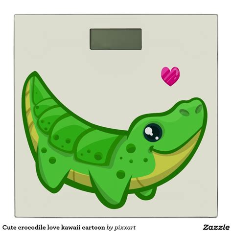 Cute Crocodile Love Kawaii Cartoon Bathroom Scale Chibi Krokodile Tiere