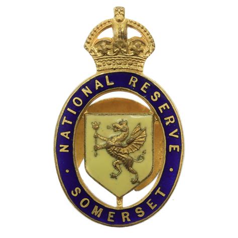 Ww1 National Reserve Somerset Enamelled Lapel Badge