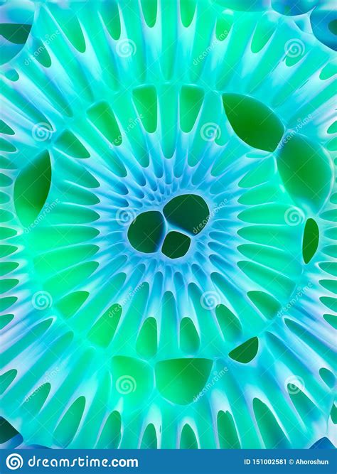 Green Colored Organic Voronoi Pattern Digital Illustration Futuristic
