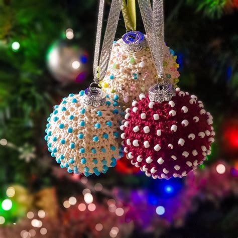 Beaded Christmas Baubles Crochet Pattern Bykaterina