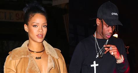 Rihanna Steps Out With Travis Scott At 4040 Club To Watch Vegas Fight