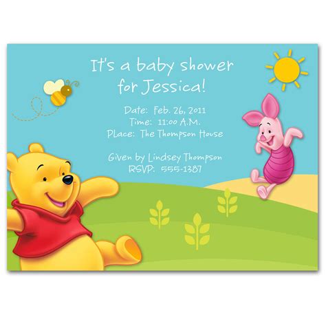 winnie  pooh baby shower invitation