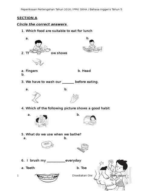 Kertas latihan ini mengandungi 15 soalan percubaan. soalan bahasa inggeris PPKI tahun 5
