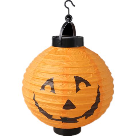 Wholesale Halloween Decoration Led Paper Pumpkin Hanging Lantern Light