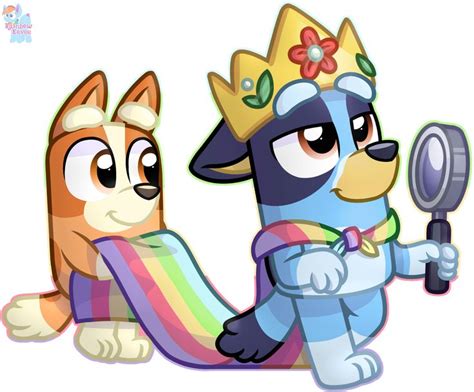 Queen Bluey And Bingo Sticker By Rainboweeveede On Newgrounds Cute
