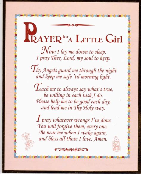 Prayer For Birthday Girl Prayer For A Little Girl Wall Plaque