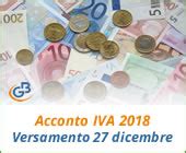 Acconto IVA 2018 versamento 27 dicembre Contabilità GB