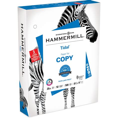 Hammermill Paper Tidal Printer Paper 85 X 11 Paper 3 Hole 20lb 92