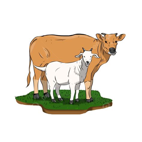 Cow And Goat Vector Cartoon Cow Goat Vector Png Transparent Clipart