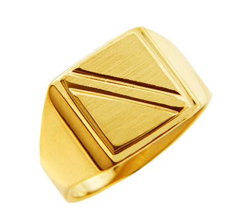 Solid Gold Mens Jove Signet Ring
