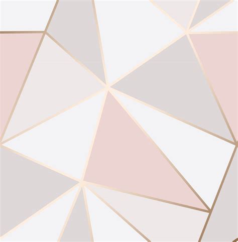 Rose Gold Pink Geometric Wallpaper 3d Apex Triangle Modern