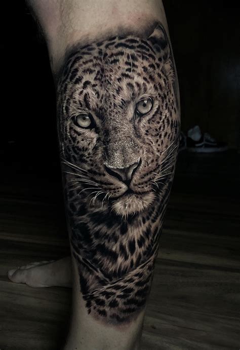 Leopard tattoo designs can also be represented just with leopard spots, covering the entirety of a desired area or limb or kept within the confines of another shape, such as a heart, skull, or star. Another leopard cant possibly get bored of doing these ...